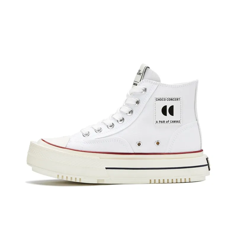 CHOCO CONCERT High Top Canvas Shoes Unisex White-1
