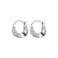 Silver Full Rhinestones Clip-on Earrings 1 Pair Eh-3521.ebB