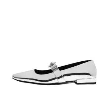 VERSACE Gianni Ribbon Casual Single Shoes Women's Silver