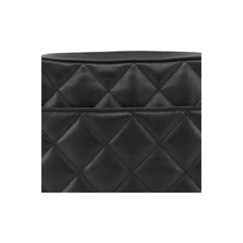CHANEL Calfskin Camera Bag, One Shoulder Crossbody Clutch Trumpets Women's Black-4