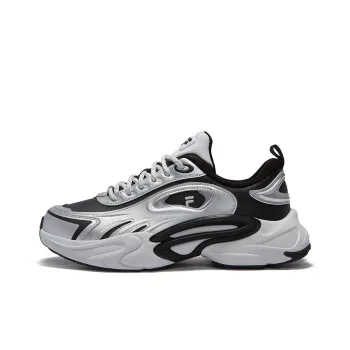 FILA FUSION FORCE WE Cushioning Anti Slip And Wear Resistant Low Top Casual Shoes Men's Silver Gray