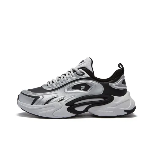 FILA FUSION FORCE WE Cushioning Anti Slip And Wear Resistant Low Top Casual Shoes Men's Silver Gray