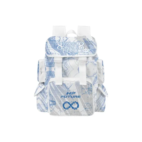 8atheist Polyester knit-detail Backpack Regular Unisex White