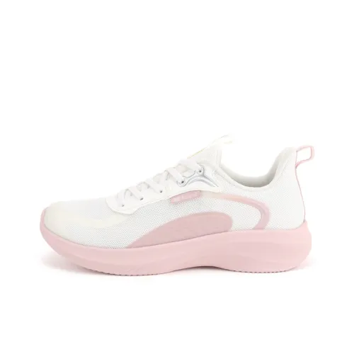 QIAODAN Cushioning Anti-Slip And Wear-Resistant Low-Top Casual Running Shoes Women's White Pink