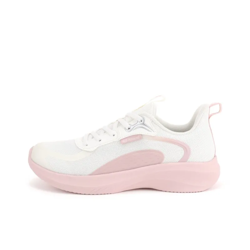 QIAODAN Cushioning Anti Slip And Wear Resistant Low Top Casual Running Shoes Women's White Pink-0