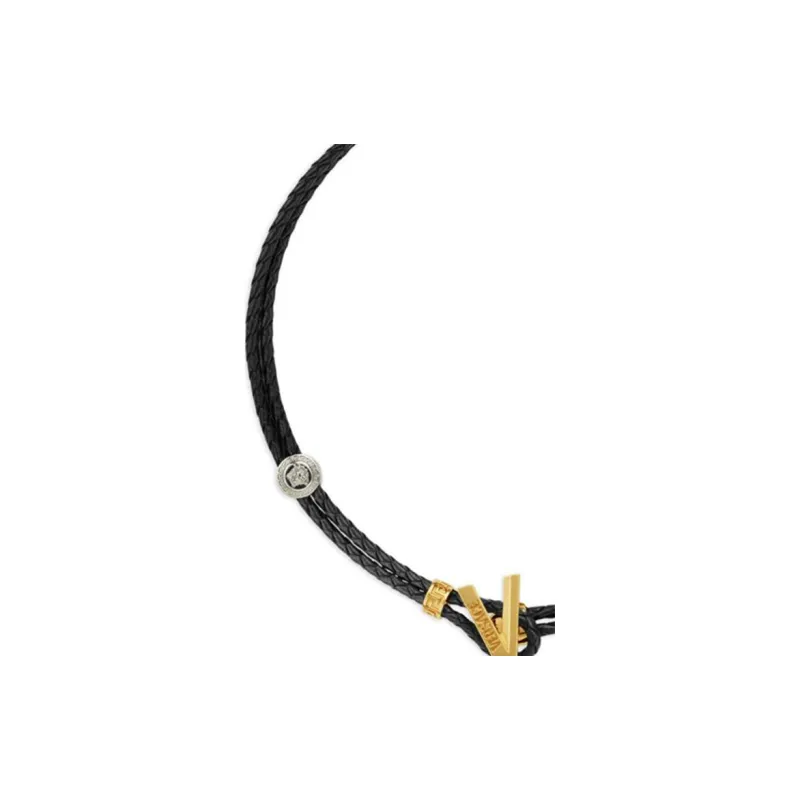 VERSACE V2025 Chain Leather Necklace-2