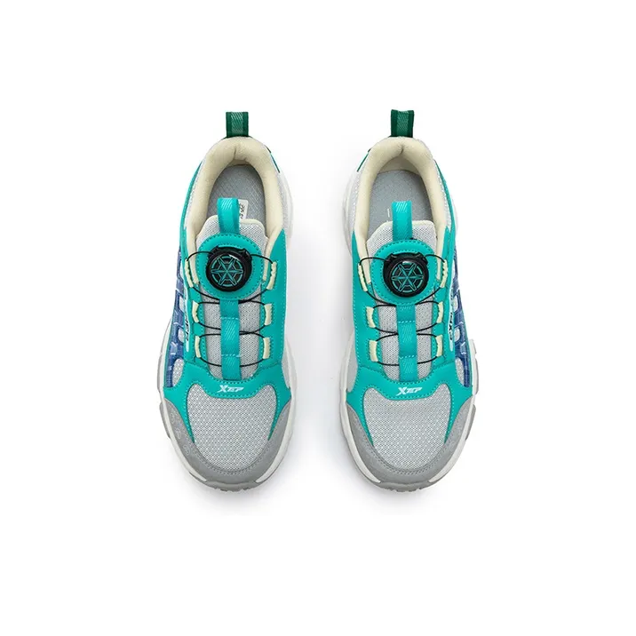 XTEP Non slip Support Low Top Kids Lifestyle Shoes Moonstone Gray Aqua Blue Baby Yellow Kids'-3
