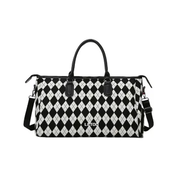 LETOO Oxford Gym Bag Medium Size Unisex Black/Coffee