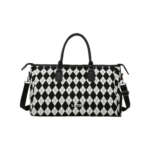 LETOO Oxford Gym Bag Medium Size Unisex Black/Coffee
