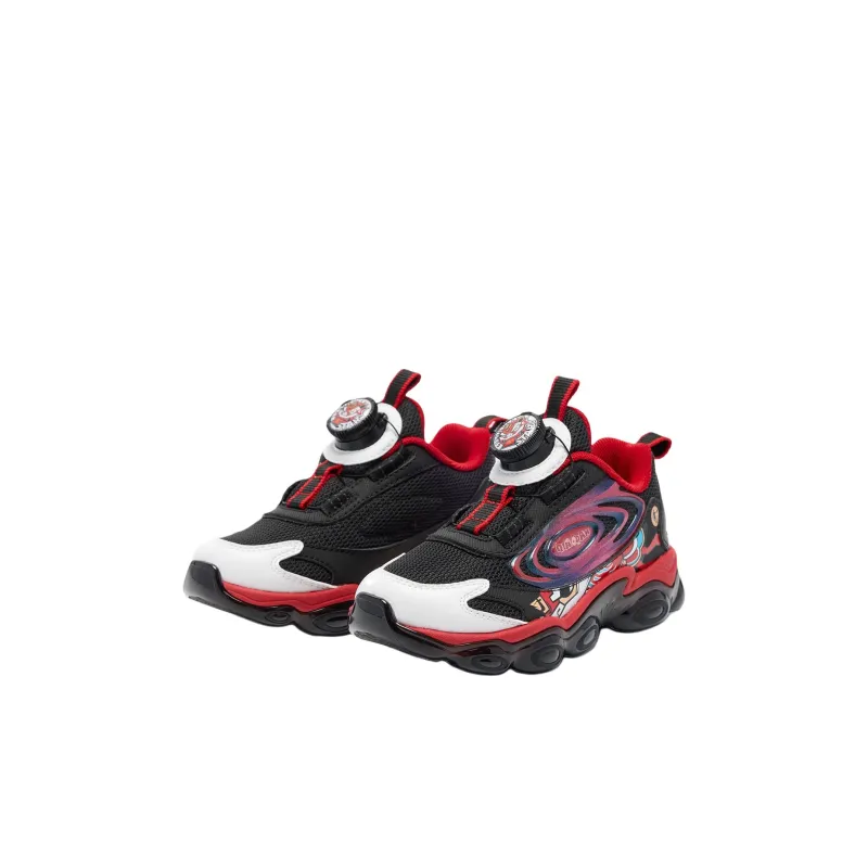 QIAODAN Anti Slip Wear Resistant Low Top Kids Lifestyle Shoes Black/Koi Red Children Aged 3 7 Years Old-2
