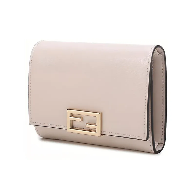 FENDI Leather Wallet Women's Ecru-1