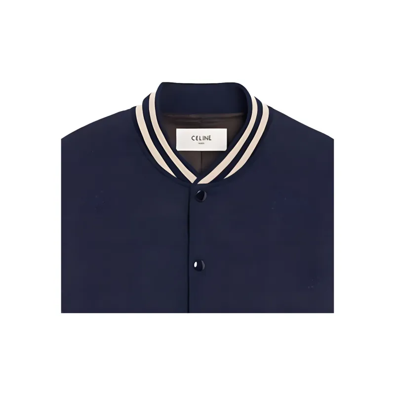 CELINE Loose Varsity Style Jacket In Wool-6