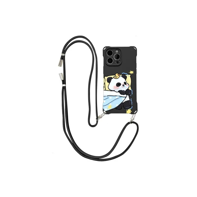 Sen Dog Silicone Material Square Lanyard Niche Cute Phone Cases Compatible With Apple 16 Pro Max/Pro/Plus/15/14/13-8