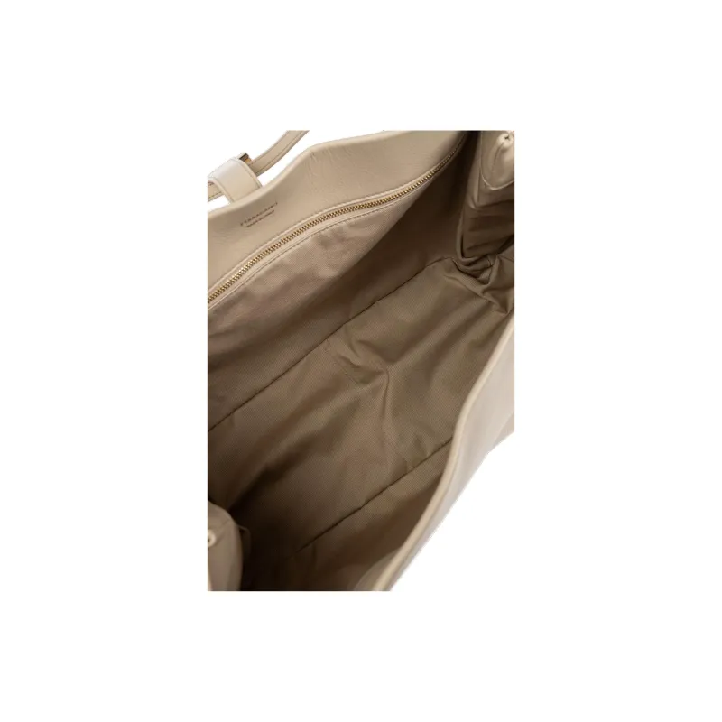 FERRAGAMO Leather Handbag Women's Light Beige-4