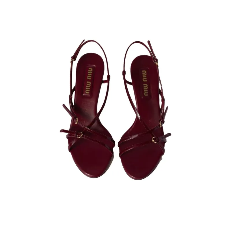 MIU MIU One Strap Sandals 5.5cm Women's Red-3