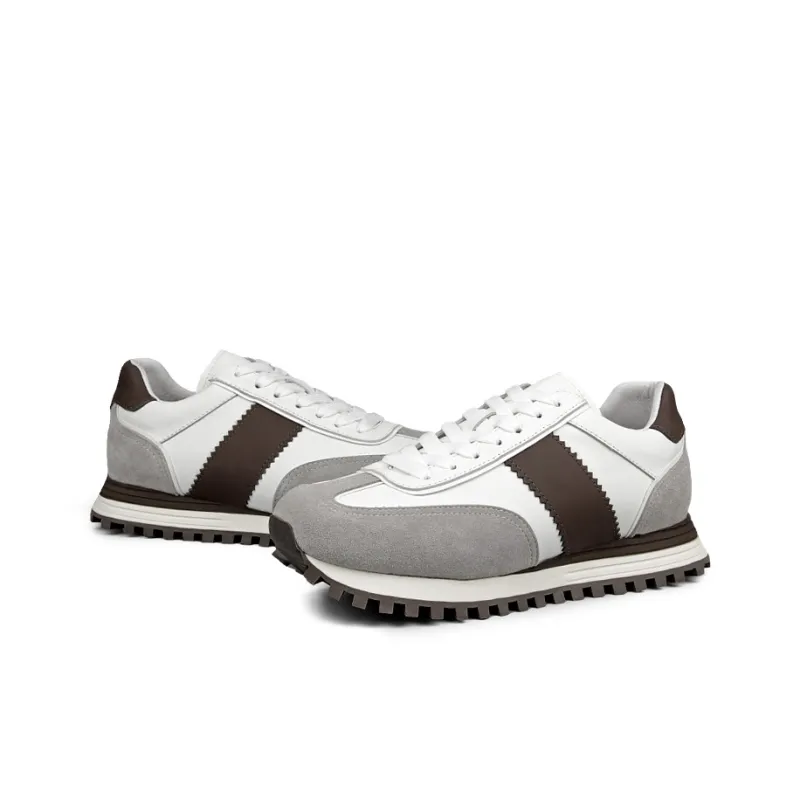 XIE SHE Anti Slip And Wear Resistant Lightweight Low Top Casual Shoes Men's White-3