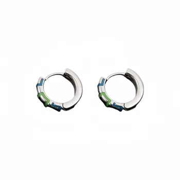 BKBU 925 Silver Needles Hoop Earrings Unisex