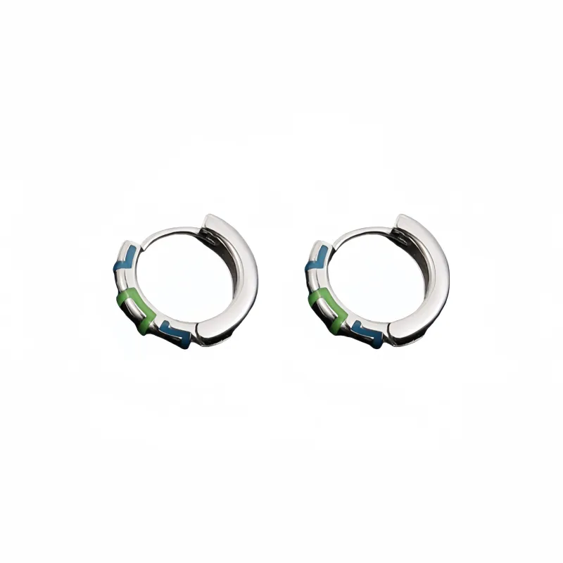 BKBU 925 Silver Needles Hoop Earrings Unisex-0