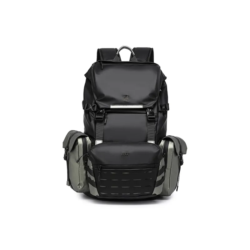 GYXX Artificial Leather Backpack Unisex Jasper/Frost Moon White-0