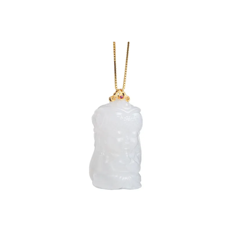 FANHAOGANG JADE Hetian Jade Necklaces White Jade Unisex-0
