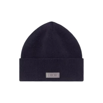 DIOR Cashmere Beanies Unisex Navy