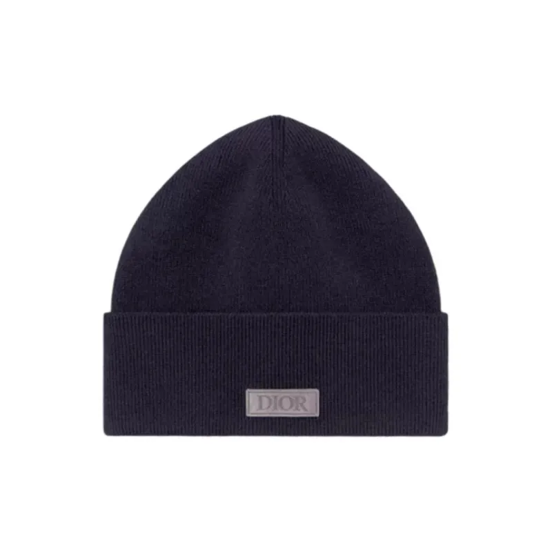 DIOR Cashmere Beanies Unisex Navy-0
