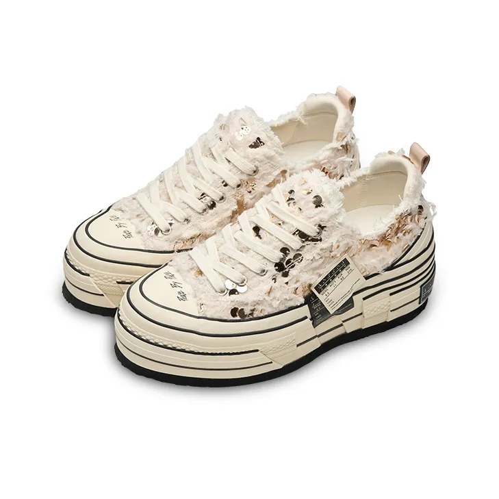 VESSEL Wear Resistant Slip Resistant Low Top Canvas Shoes Unisex Beige-4