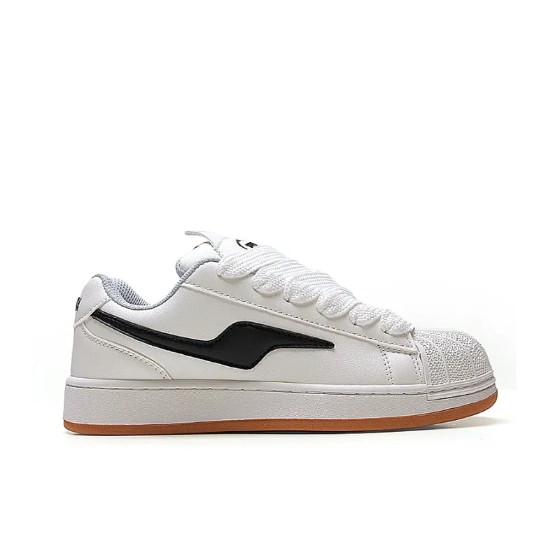 STUR YSN Wear resistant And Lightweight Low Top Skateboard Shoes Unisex White Cowhide-1