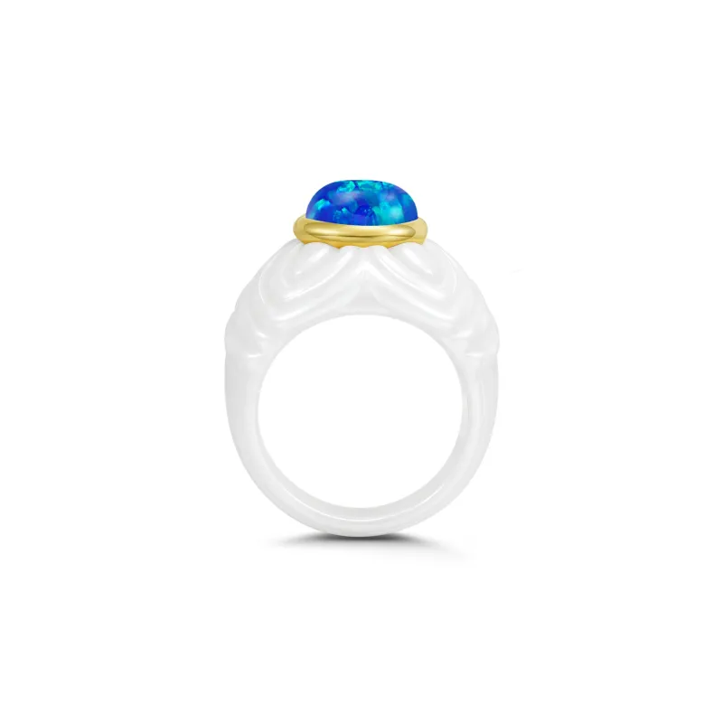 M`GARDEN 925 Silver Ceramic Rings Women's-5
