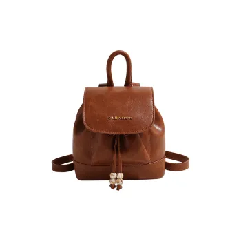 LUVISTRUE PU Small Backpack Small Size Women's Yellow Brown/Black Coffee Brown