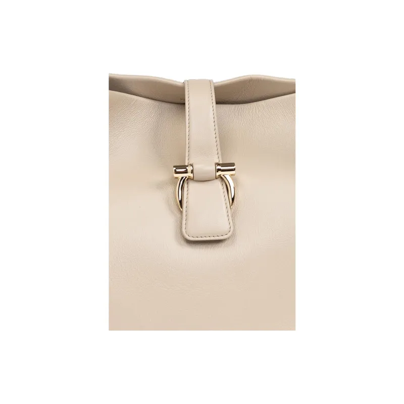 FERRAGAMO Leather Handbag Women's Light Beige-3