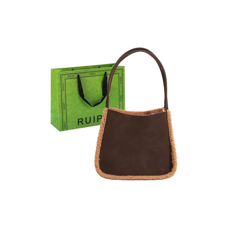 RUIPAI Suede Handbag, Shoulder Bag Regular Women's Brown/Coffee/Caramel/Green-14