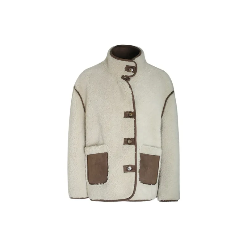 Little Pull Velvet feel Coat Women's Coffee-2