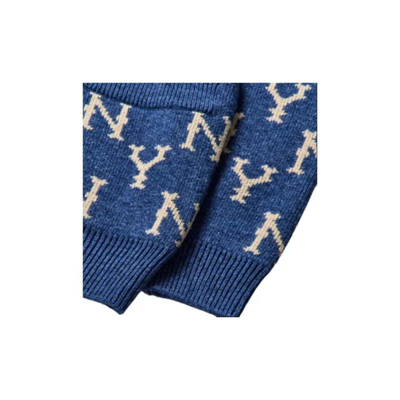 MLB Old Flower Sweaters Unisex Blue-4