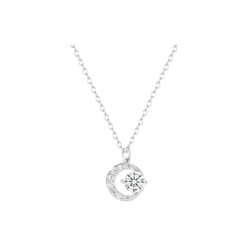 Floating Joy S999 Foot Silver Zircon Necklaces Women's Snake Year Good Luck