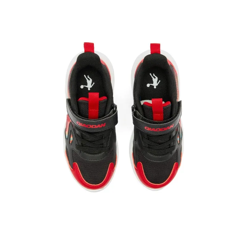 QIAODAN Anti Slip Wear Resistant Low Top Kids Lifestyle Shoes Black Red Children Aged 3 7 Years Old-3