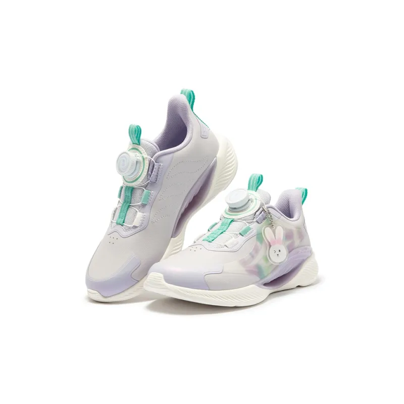 XTEP Qing Feng 5.0 Anti Slip Wear Resistant Low Top Kids' Running Shoes Light Purple Violet Blue Purple Teenagers-4