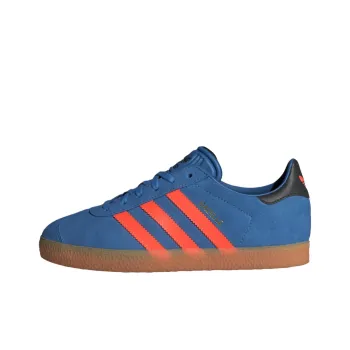 Adidas Originals GAZELLE Anti Slip Wear Resistant Low Top Kids' Skateboarding Shoes Blue/Orange/Black Teenagers