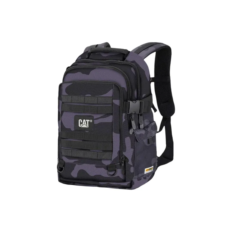 CAT Polyester Backpack Medium Size Unisex Black & Purple-1