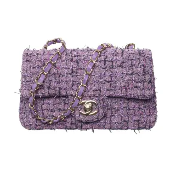 CHANEL Tweed Shoulder Bag, Crossbody Bag Mini Women's Purple