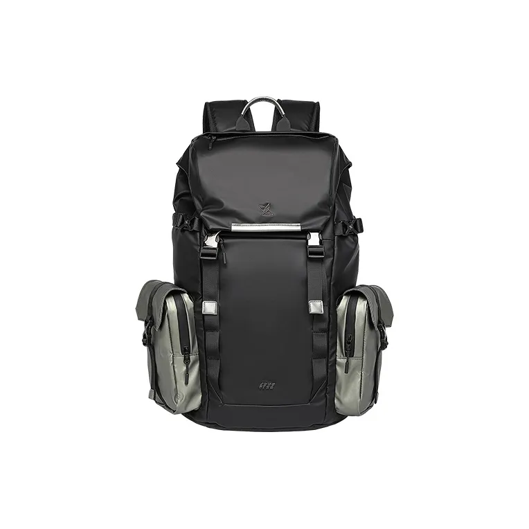 GYXX Artificial Leather Backpack Unisex Jasper/Frost Moon White-2