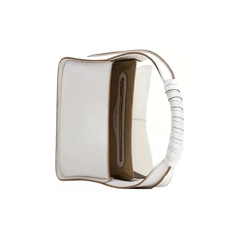 TOD'S Timeless Cow Leather Shoulder Bag Handbags Small Size Women's White-2