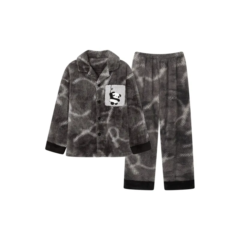 Qiao Ni Tong Pajama Set Men's Burgundy-7