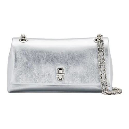 MARC JACOBS Leather Shoulder Bag Crossbody Bag Wallet Women's Silver