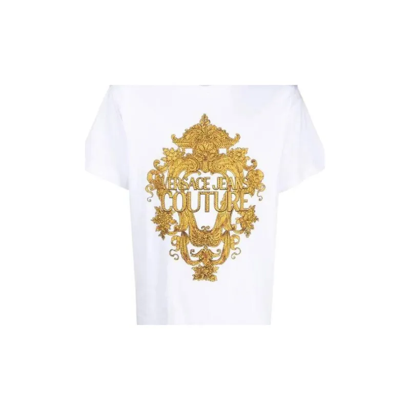 VERSACE JEANS COUTURE Logo Baroque Print T shirt-4