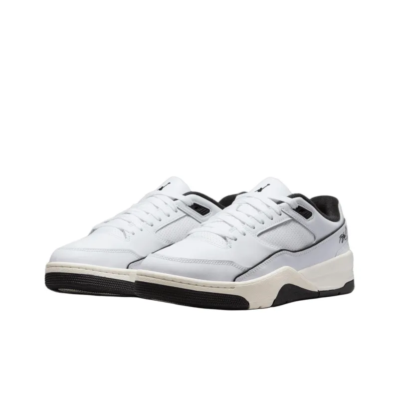 Jordan FLIGHT COURT Anti Slip Wear Resistant Low Top Vintage Basketball Shoes Unisex White Black-2