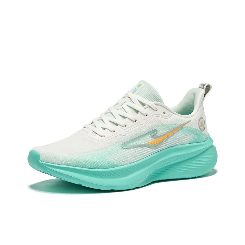 Erke Awakening 3 Cushioning Lightweight Rebound Low Top QiTian Technology Training Running Shoes Men's White Cyan-2
