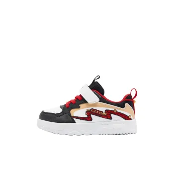 QIAODAN Anti Slip Wear Resistant Low Top Kids' Skateboarding Shoes Black Red Children Aged 3 7 Years Old