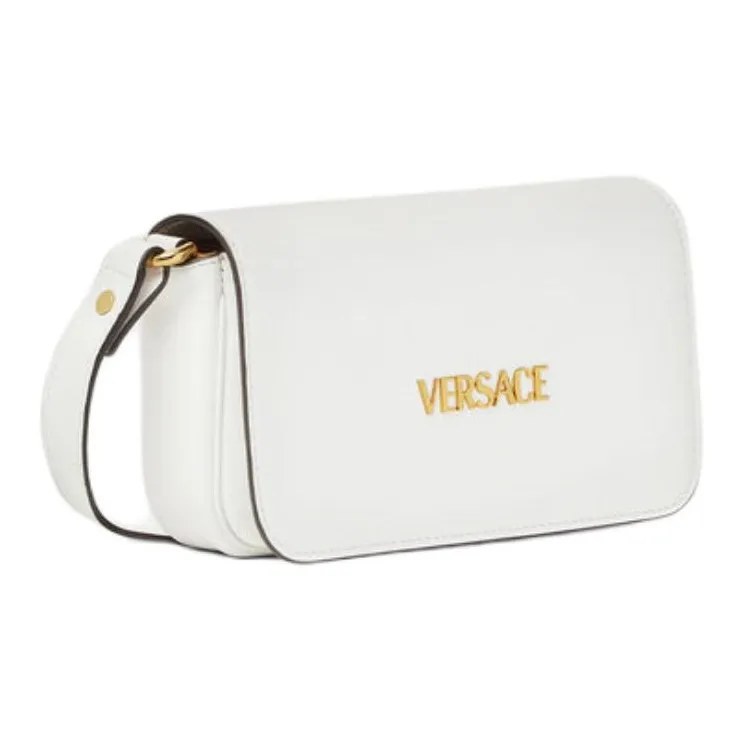 VERSACE Tag Lambskin Shoulder Bag Crossbody Bag Mini Women's White-1
