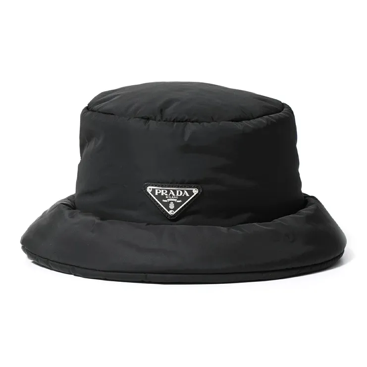 PRADA Recycled Nylon Bucket Hats Men's Black-2